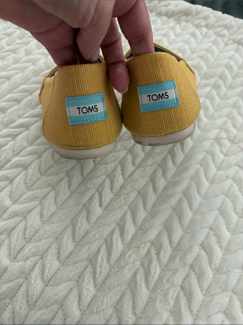 TOMS Mustard Yellow Canvas Slip-Ons